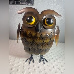 FUN METAL OWL GARDEN ART CUTE GARDEN DECOR